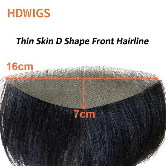 Vstyle Front Men's Capillary Prothesis Indian Human Hair Wig for Man Vloop Thin Skin Full PU Invisible Toupee Hairpiece Natural