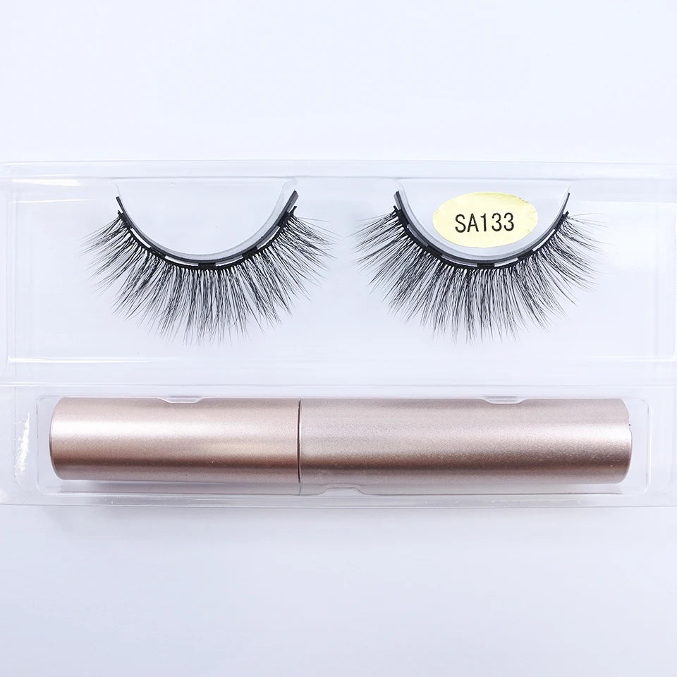 REDSIREN Natural Magnetic Lashes Makeup 1/5Pairs Reusable Magnetic False Eyelashes and Eyeliner Kit