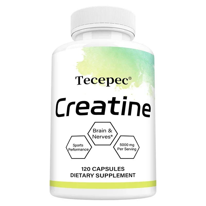 Creatine - Builds Muscle, Improves Athletic Performance, Enhances Physical Endurance and Improves Recovery - 120 Capsules