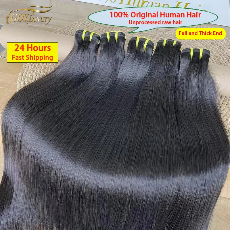 16A Vietnamese Raw Hair Bundles Bone Straight Bundles 100% Unprocessed Virgin Human Hair Extensions Double Weft 10-36Inch #1B