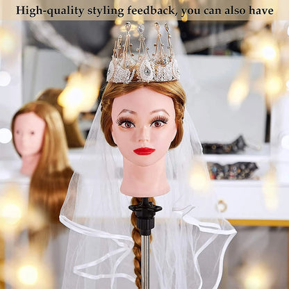 85% Real Human Hair Mannequin Heads For Curling Straighten Training Professional Solon Hairdresser Dummy Doll Heads For Hairstyl