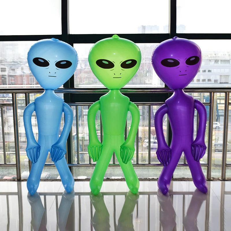 1pc Inflatable Alien Toy PVC Alien Model Theme Party Decorative Props Indoor Outdoor Festival Decoration