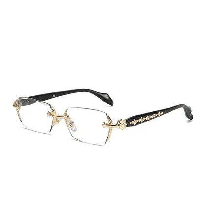 2025 Y2K Women's Retro Square Frame Glasses for Girls Japanese Harajuku Glass Eyewear Rimless Computer Anti-blue Eyeglasses