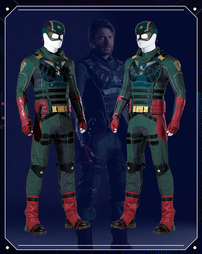 The Boys Soldier Boy Suit Costume American Hero Carnival Halloween Cosplay Green Superhero Ben Battle Outfit Adult  Men Suit