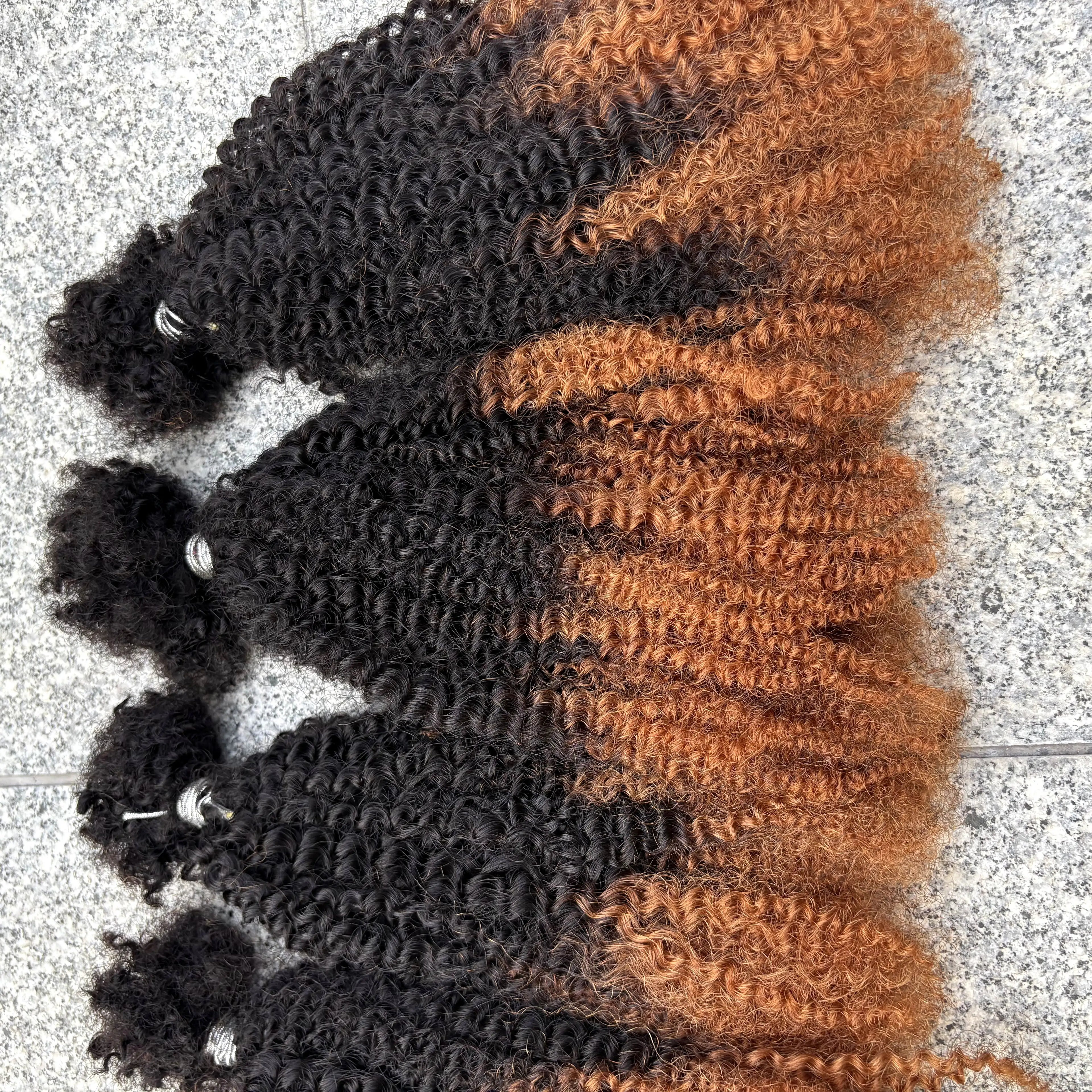 16inch Brazilian Remy Hair Afro Kinky Curly Bulk Human Hair For Braiding  30g/Bundle Natural Color Braids Hair No Weft for Women