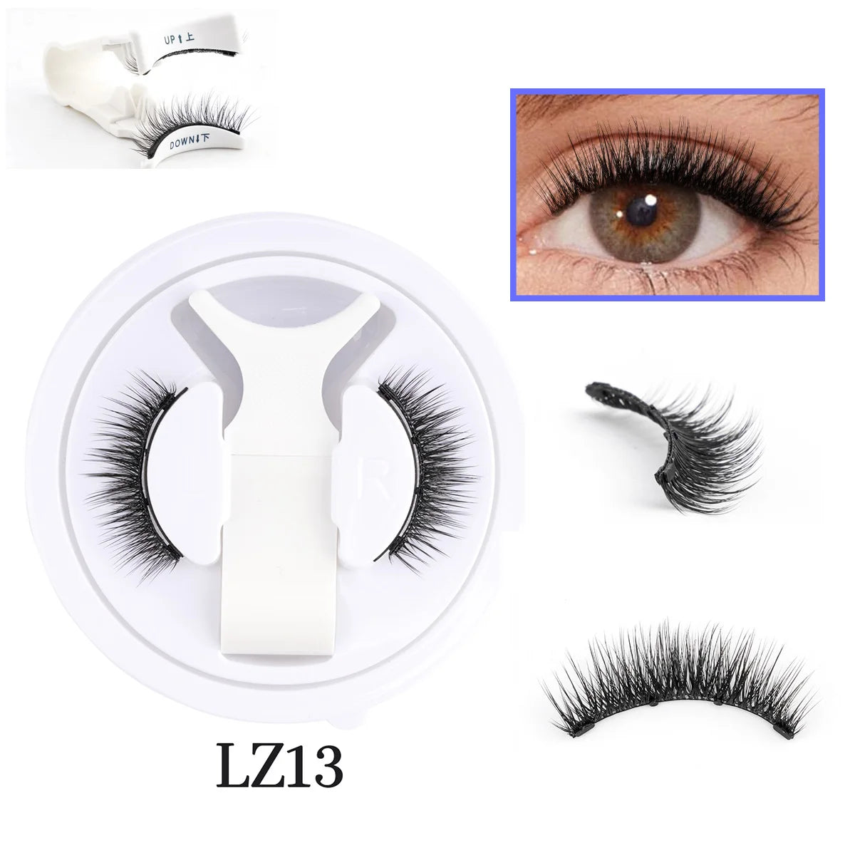 1 Pair Magnetic Eyelashes Set Reusable Easy to use Eyelash Extension Tools Natural Curler False Eyelashes With Magnetic Tweezers