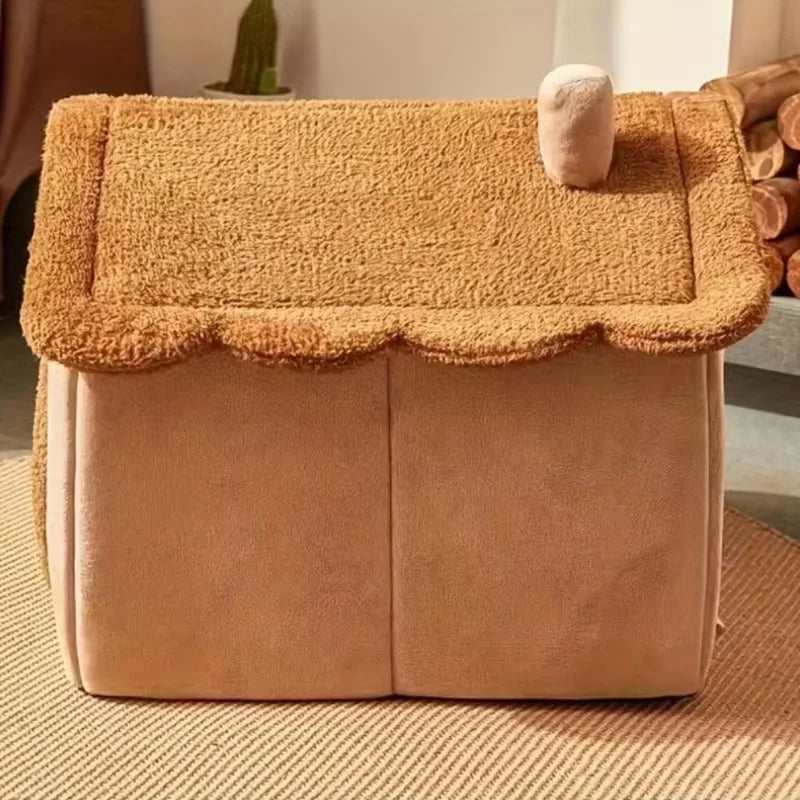 2025 New houses And habitats Four Seasons Pet House Cozy Winter Shelter for Small Dogs Cats, Cat House Style with Removable Wash