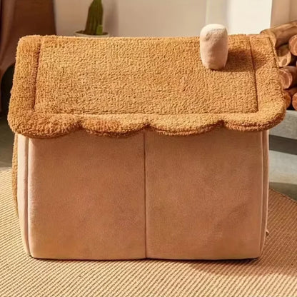 2025 New houses And habitats Four Seasons Pet House Cozy Winter Shelter for Small Dogs Cats, Cat House Style with Removable Wash