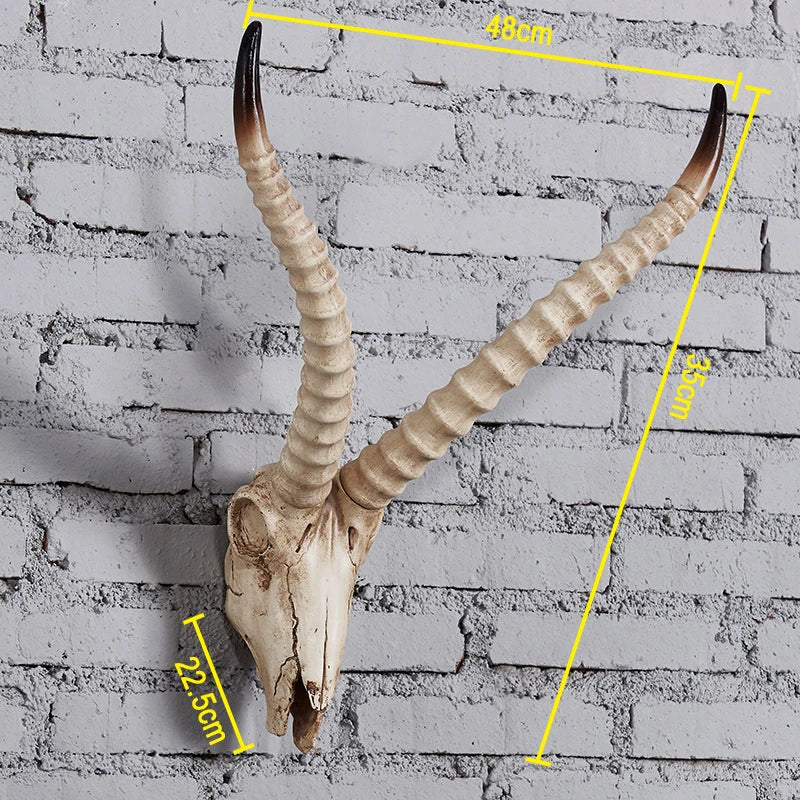Simulation Animal Bull Cow 3D Skull Head Resin Wall Hanging Room Wall Home Decoration Skeleton Halloween Props for Home Decor