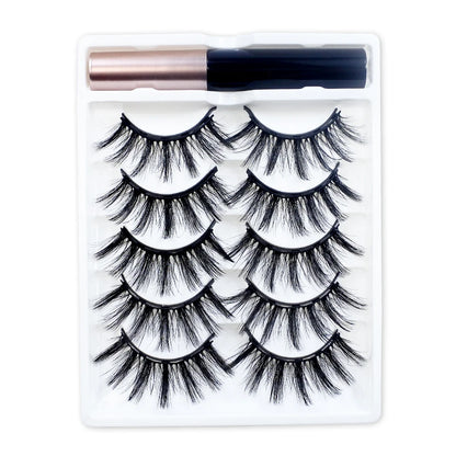 REDSIREN Natural Magnetic Lashes Makeup 1/5Pairs Reusable Magnetic False Eyelashes and Eyeliner Kit