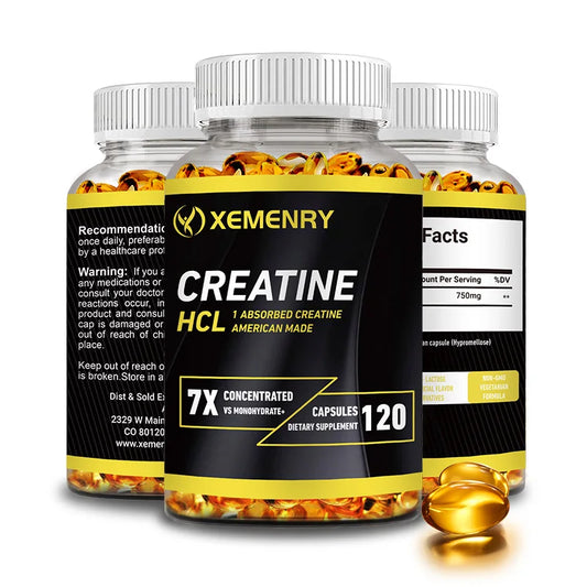 Creatine HCl Capsules - Pre-workout Creatine To Help Build Muscle, Cognitive Function, Muscle Strength and Energy Production