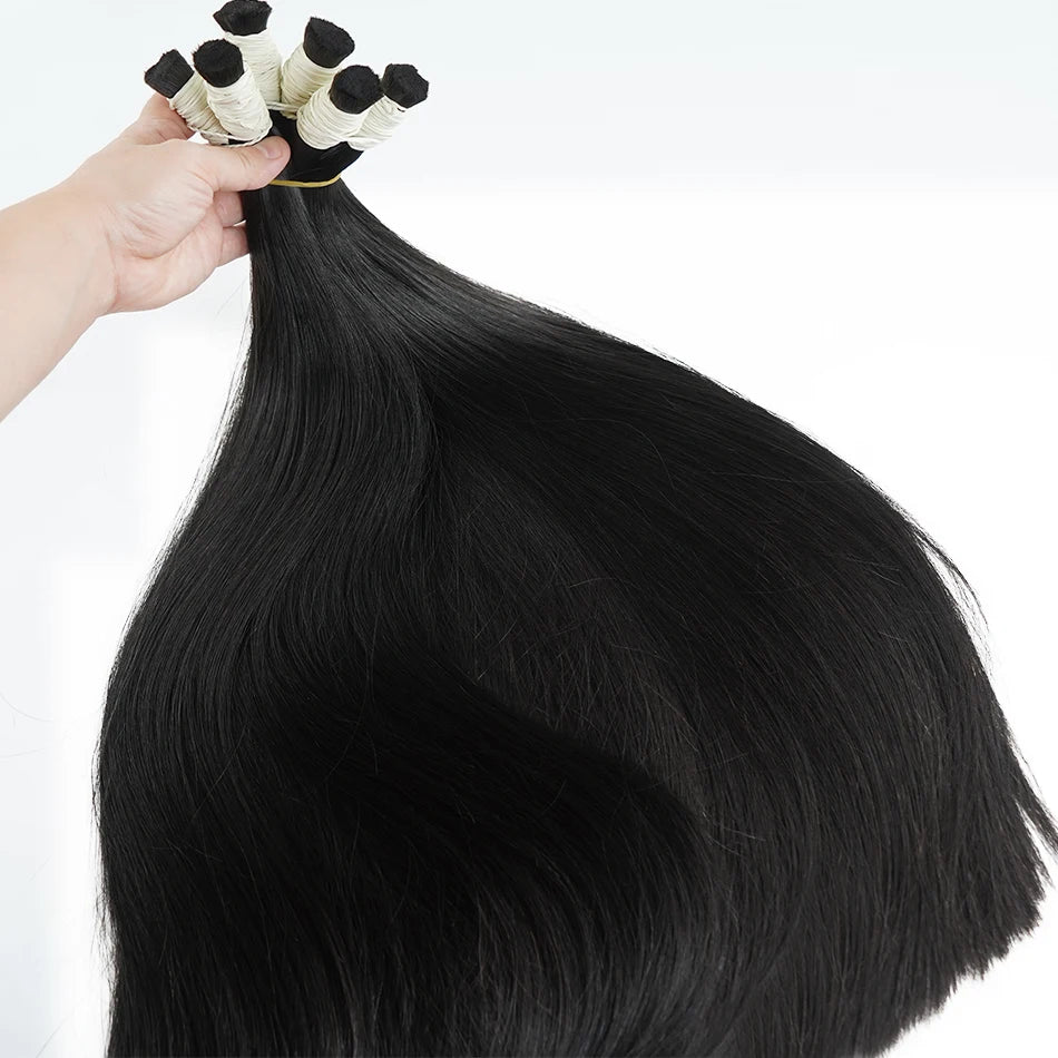 16A Vietnamese Double Drawn Human Hair Bulk Boho Braids Hair Extensions Short Hair Less Bone Straight No Weft 300g 613#