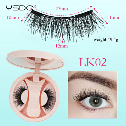 YSDO 1 Pair Magnetic Eyelashes Long-Lasting No Glue Needed Magnetic False Lashes Reusable Makeup Soft Faux 3D Mink Eyelash Tools