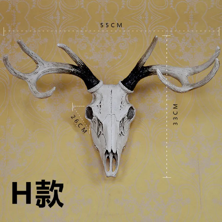 Simulation Animal Bull Cow 3D Skull Head Resin Wall Hanging Room Wall Home Decoration Skeleton Halloween Props for Home Decor