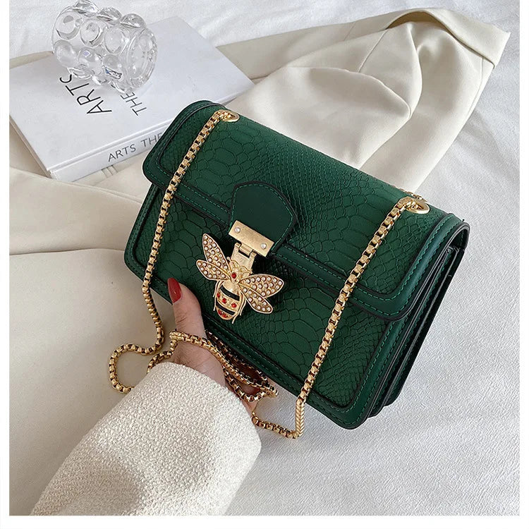 2025 Spring-Summer New Women's Bag - Fashion Designer Foreign Style, Chain Shoulder, Retro Messenger Small Square Bag