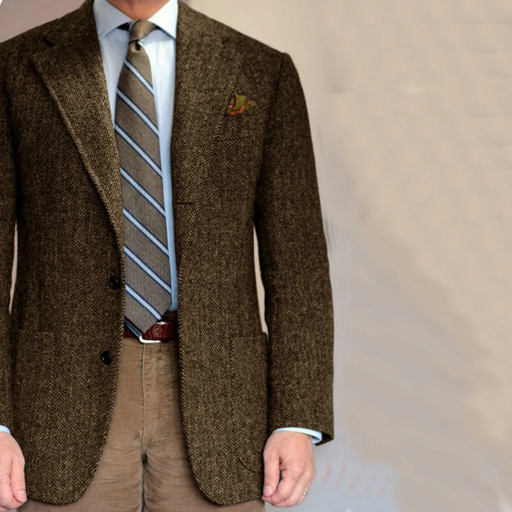 Blazers Men's Single Jacket Men Suits High Quality Fashionable Social Men's Items Male Suit Standard Collar Single-Breasted