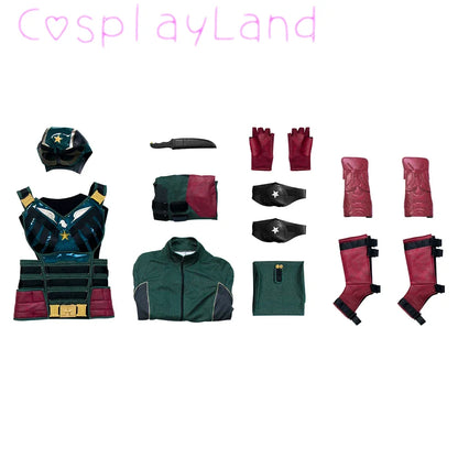The Boys Soldier Boy Suit Costume American Hero Carnival Halloween Cosplay Green Superhero Ben Battle Outfit Adult  Men Suit