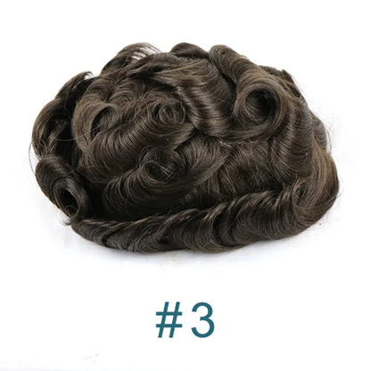 100% Human Hair 80Density Natural Hairline 0.02mm Full Skin Base Men Toupee #1B80 #60R Capillary Prosthesis System Man Hairpiece
