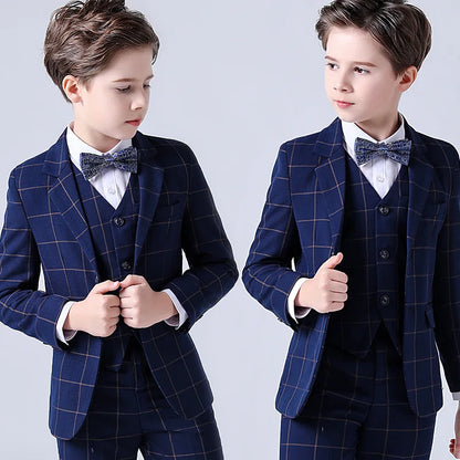 Children Boys Wedding Suit Spring Autumn 1-14 Years Teenager Kids Suits Outfits Set Formal Elegant Suits For Children