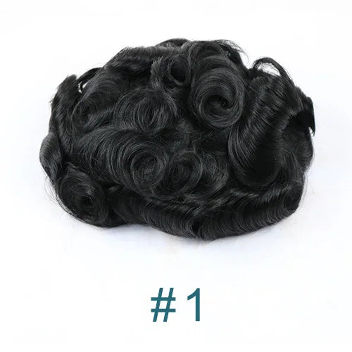 100% Human Hair 80Density Natural Hairline 0.02mm Full Skin Base Men Toupee #1B80 #60R Capillary Prosthesis System Man Hairpiece