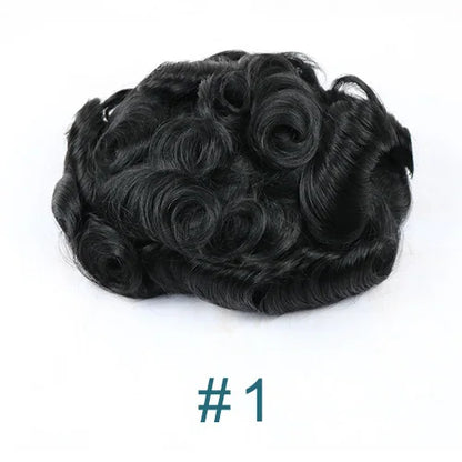 100% Human Hair 80Density Natural Hairline 0.02mm Full Skin Base Men Toupee #1B80 #60R Capillary Prosthesis System Man Hairpiece