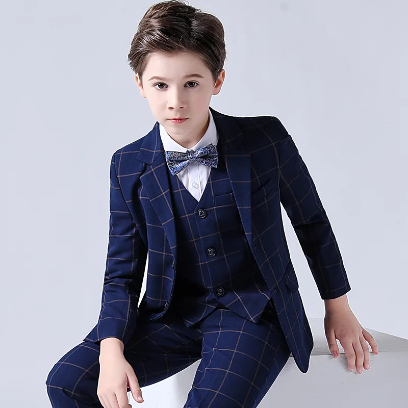 Children Boys Wedding Suit Spring Autumn 1-14 Years Teenager Kids Suits Outfits Set Formal Elegant Suits For Children