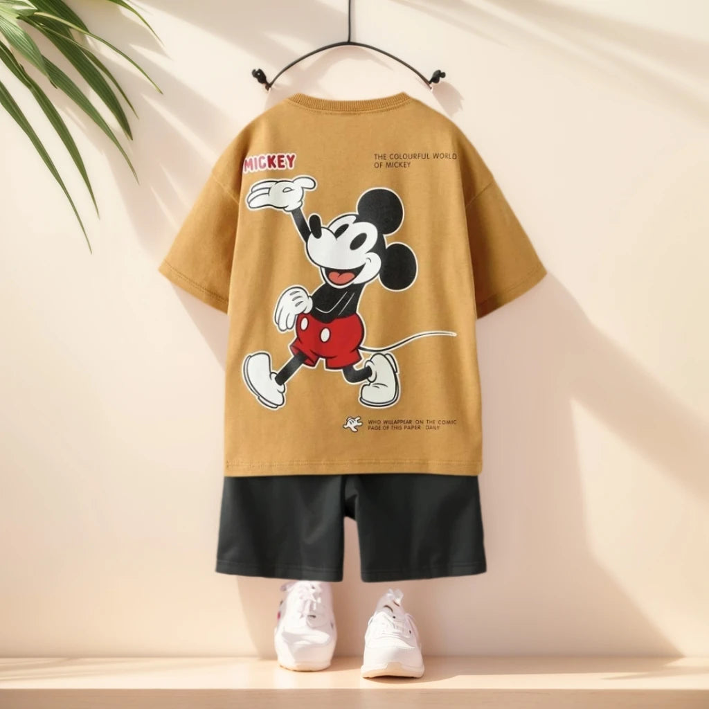 Child Clothing Sets Boys Cartoon Print Tshirt Simple Fashion Tees Shorts  Fashion Tops Tracksuits Kids Short Sleeve Tops Shorts