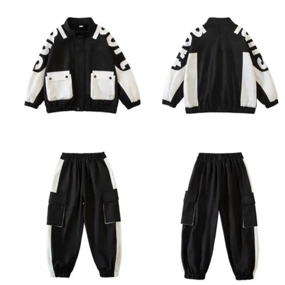Boys Clothing Suit Spring and Autumn Children's Sportswear Two-piece Set fashion New zipper Jacket+Pants Suit For Boy 2-10Y