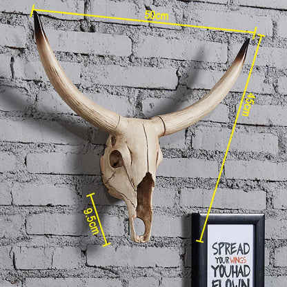 Simulation Animal Bull Cow 3D Skull Head Resin Wall Hanging Room Wall Home Decoration Skeleton Halloween Props for Home Decor