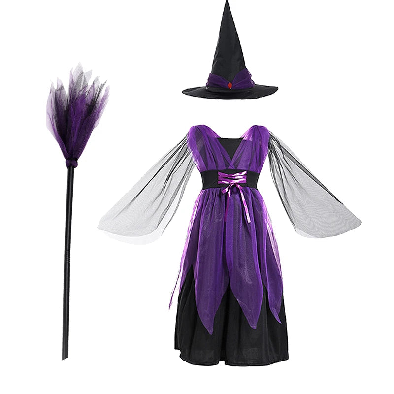 2-15Y Girl Vampire Halloween Dress for Kid Ghost Bride Gothic Cosplay Vampire Costume Kids Carnival Party Clothes Party Gifts