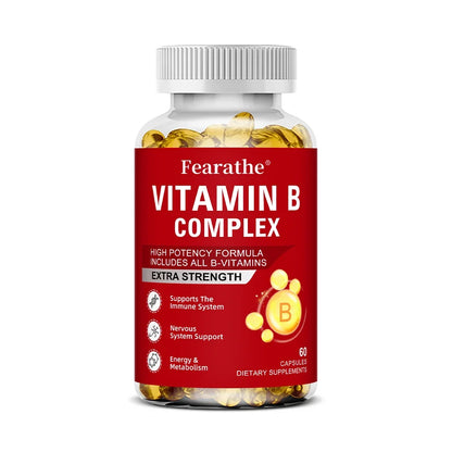 Vitamin B-Complex Vitamin Supplements (B12 B2 B3 B6 Folic Acid &Biotin), Immune & Energy Support,Immune Health