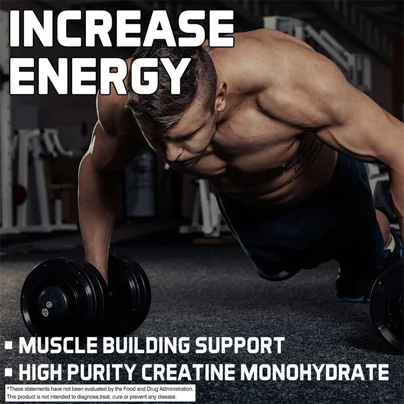 Creatine Monohydrate - Increase Muscle Strength, Improve Endurance, Promote Athletic Performance, Enhance Energy, Non-GMO