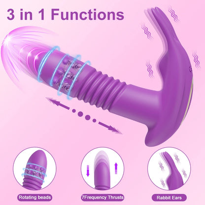APP Thrusting Vibrator for Women Clitoris Stimulator Rotating Telescopic Wearable Dildo G Spot Massage Adult Sex Toy for Women