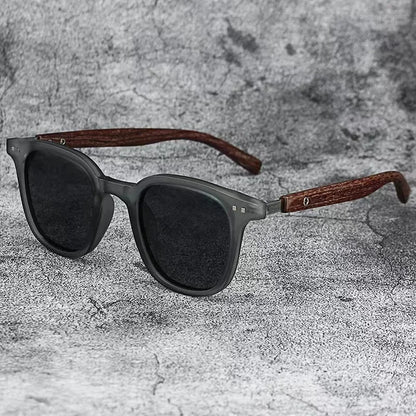 Sunglasses for Men Women Trendy Retro Wood Grain Polarized UV Protection Eyewear Cycling Outdoor Street Photography Sunglasses