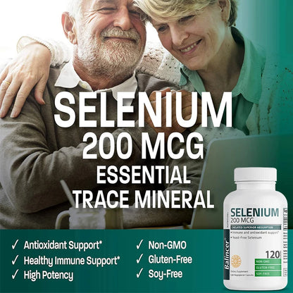 Selenium Capsules - Antioxidant Support, Increases Energy Levels, Boosts Metabolism, Immune System, Improves Brain Function