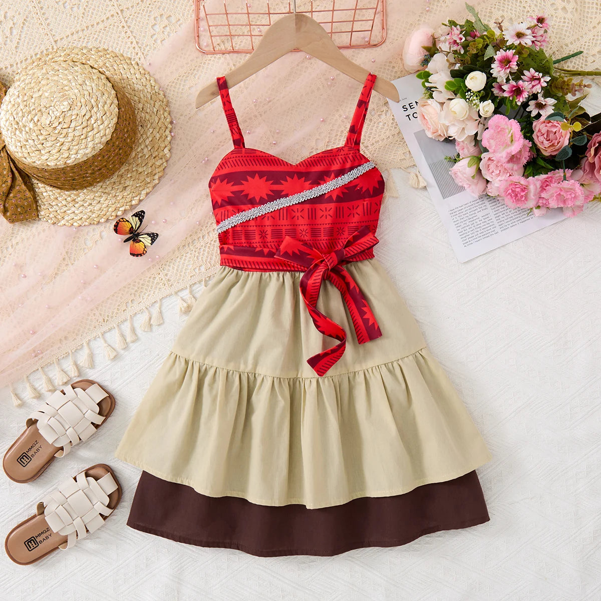 2-10yrs Children's Fashion Dresses Barbi White Snow Moana Dress Girls Casual Outfits Kids Princess Dress For Girls Slings Skirt