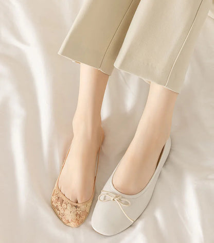 Transparent Lace Boat Socks Women's Summer Socks Ultra Thin Invisible Half Forefoot High Heels Invisible Socks Suspenders Design