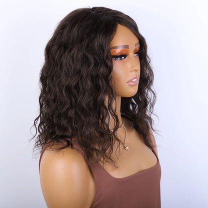 Short Body Wave Wigs 180 Density Ready To Wear Brown Water Wave Bob Brazilian Human Hair Wigs For Women Full Machine Made Wigs