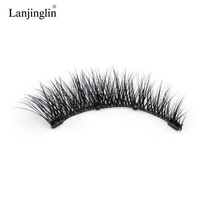 1 Pair Reusable Magnetic Lashes No Glue Needed 3D Magnetic with Clip Tweezers False Eyelash Magnetic Lash Kit Make up Eyelashes
