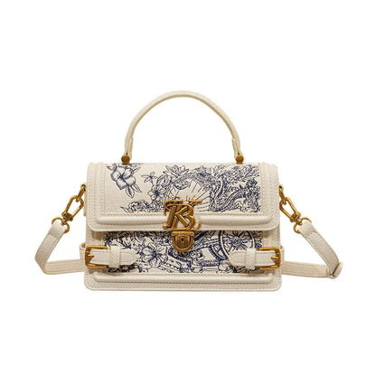 Women's handbag, handbag, women's 2024 new high-end texture summer designer single shoulder crossbody embroidered square bag