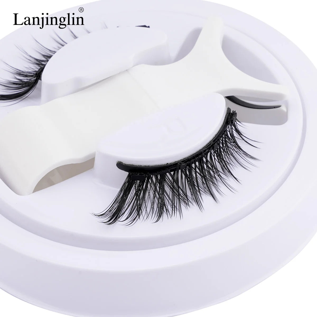 1 Pair Reusable Magnetic Lashes No Glue Needed 3D Magnetic with Clip Tweezers False Eyelash Magnetic Lash Kit Make up Eyelashes