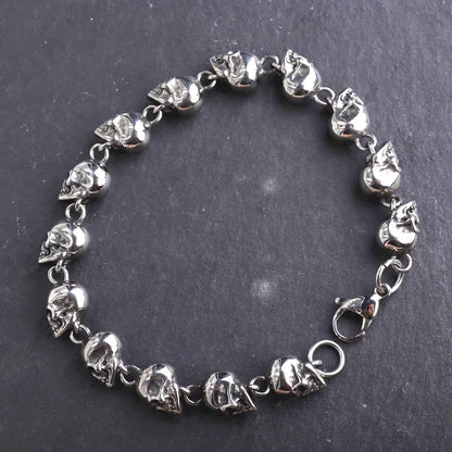 Retro Gothic Skull Ghost Head Bracelet for Men Personalized Motorcycle Rock Hip Hop Cool Halloween Party Jewelry Gift