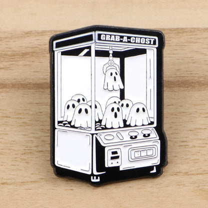 Cartoon Ghost Doll Machine Enamel Pin Vintage Brooches Backpack Accessories Bags Badge Fashion Lapel Jewelry Halloween Gifts