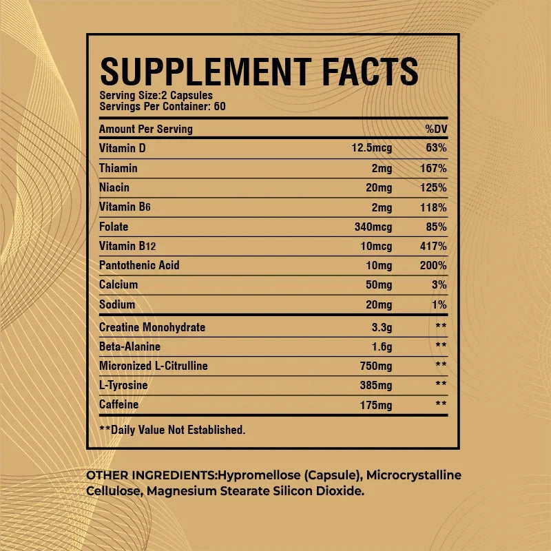 Pre-Workout Supplement - Muscle Building, Endurance Support, Heart Health, Circulation