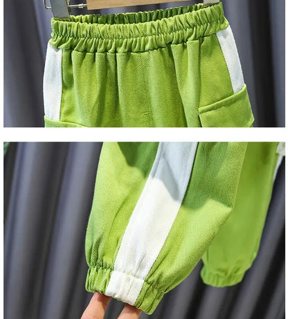 Boys Clothing Suit Spring and Autumn Children's Sportswear Two-piece Set fashion New zipper Jacket+Pants Suit For Boy 2-10Y