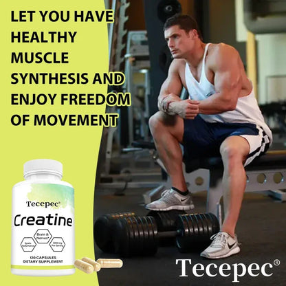Creatine - Builds Muscle, Improves Athletic Performance, Enhances Physical Endurance and Improves Recovery - 120 Capsules