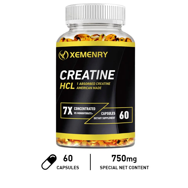Creatine HCl - Boosts Energy Endurance and Muscle Mass for Improved Athletic Performance