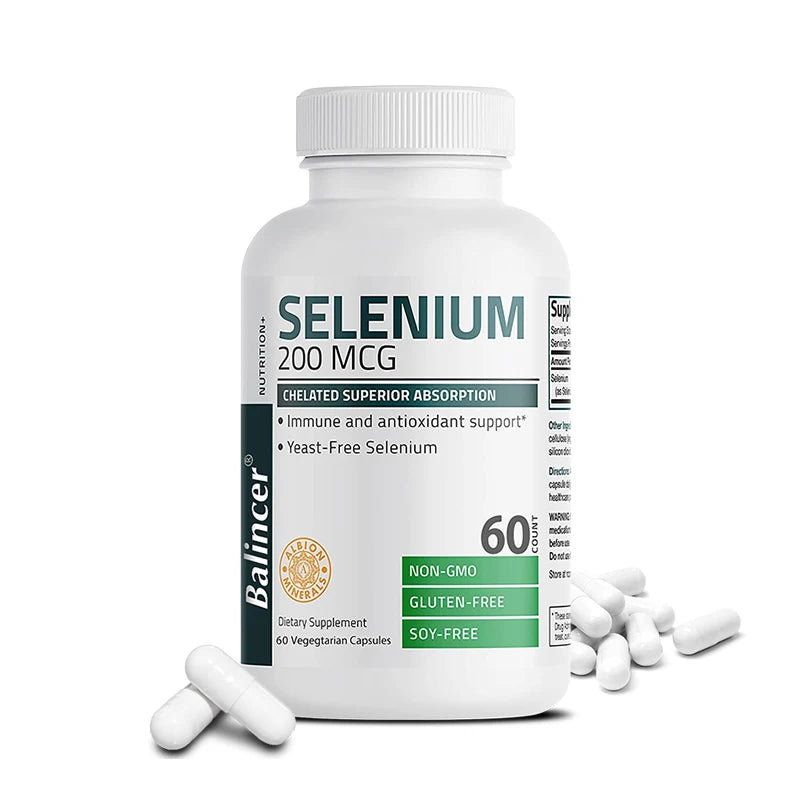 Selenium Capsules - Antioxidant Support, Increases Energy Levels, Boosts Metabolism, Immune System, Improves Brain Function