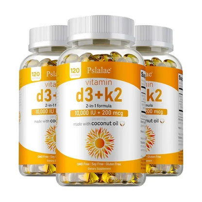 Vitamin D3+K2 Supplement - for Calcium Absorption, Maintain Teeth, Bones, Heart and Joint Health, Promote Blood Circulation