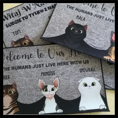 Bienvenue Chez Pet Home Doormat Personalized Dog Cat Mat Rug Hallway Doorway Floor Mats Carpet Home Decor Accessory
